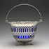 British Vintage Blue Inner Silver Plated Basket